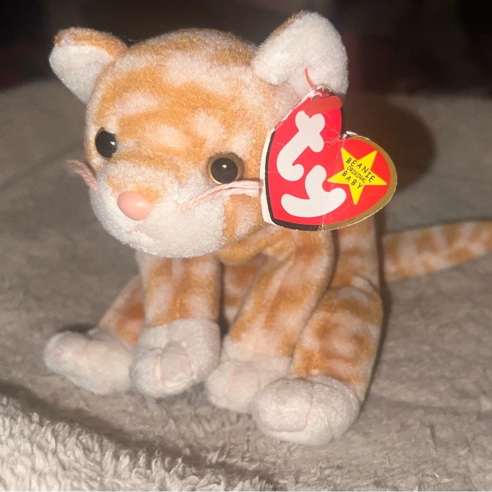Ty Beanie Baby - AMBER the Tabby Cat (7 Inch) Plush Stuffed Animal Toy